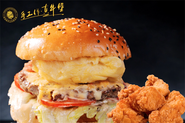 美州纯手工牛肉汉堡