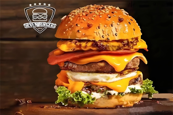 7个堡炙烤和牛汉堡