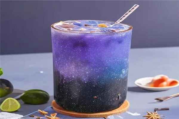 蓝色茶奶茶店