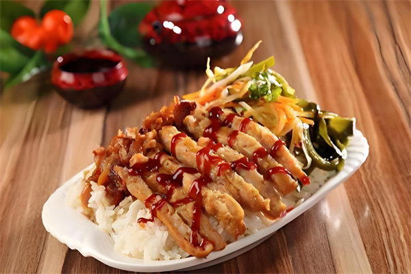 炊事班脆皮鸡烤肉饭