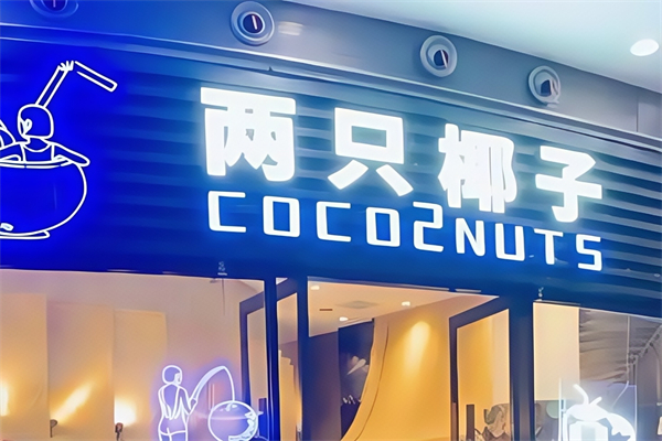 两只椰子茶饮
