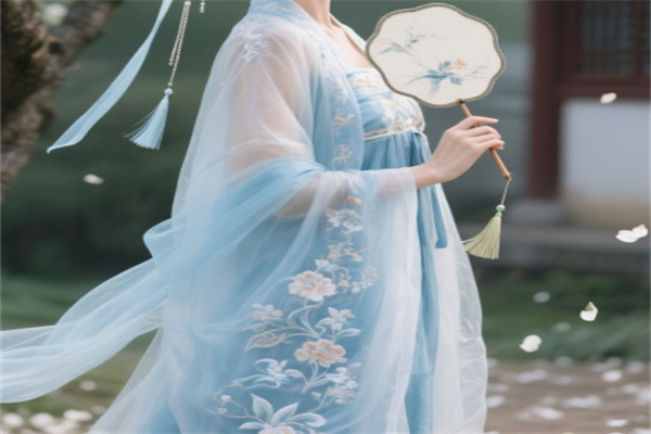 华裳九天素锦青衫汉服