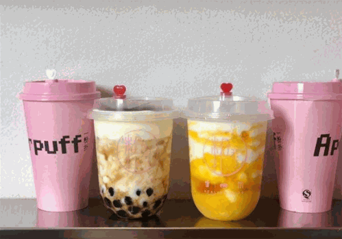 一粉扑奶茶